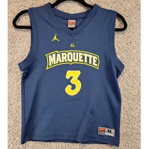 Nike Jersey Youth M Blue Marquette Golden Eagles Jordan Logo Basketball Tank Top